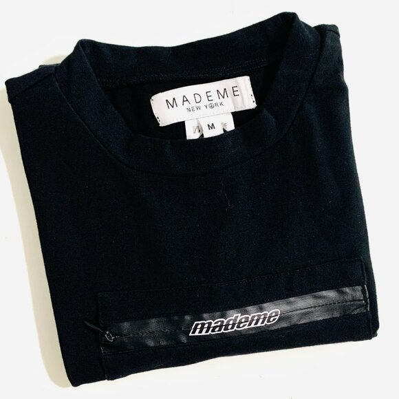 Mademe Black Sleeveless Tank Top W/ Zipper Pocket Front Detail Medium NWOT - Picture 8 of 9